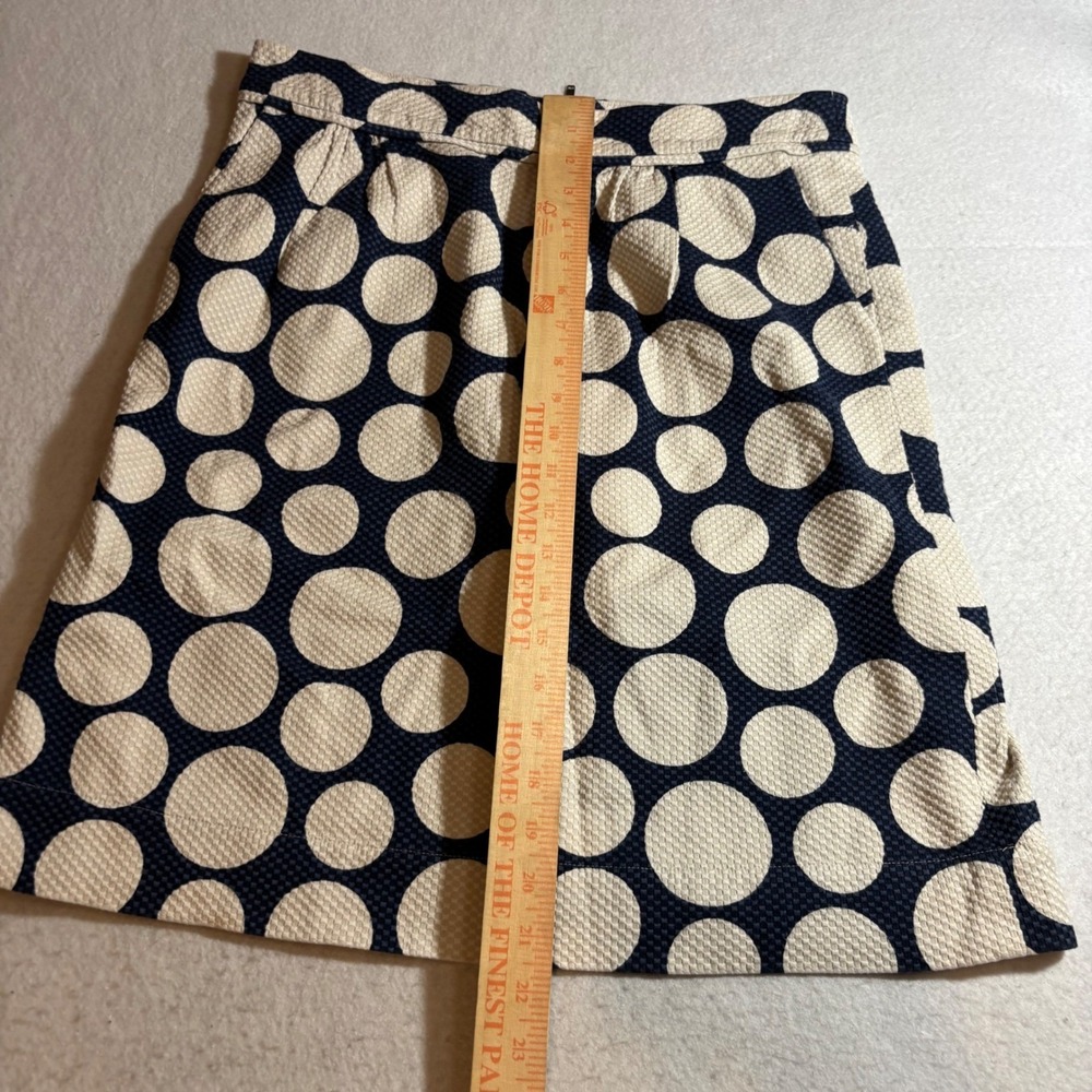 Boden Navy and Cream Polka Dot A-Line Skirt - Picture 4 of 7